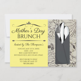 Inbjudan till mors dag Brunch (Gult)