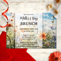Inbjudan till Mors dag-Brunch med färgämnen av Wil