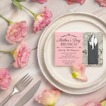 Inbjudan till mors dag Brunch (Rosa)