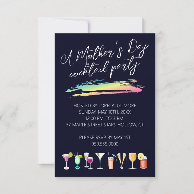 Inbjudan till Mors dag Cocktail-partiet (Framsida)