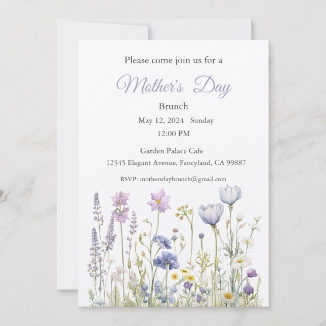 Inbjudan till mors dag, Mors dag Brunch Lunch (Framsida)