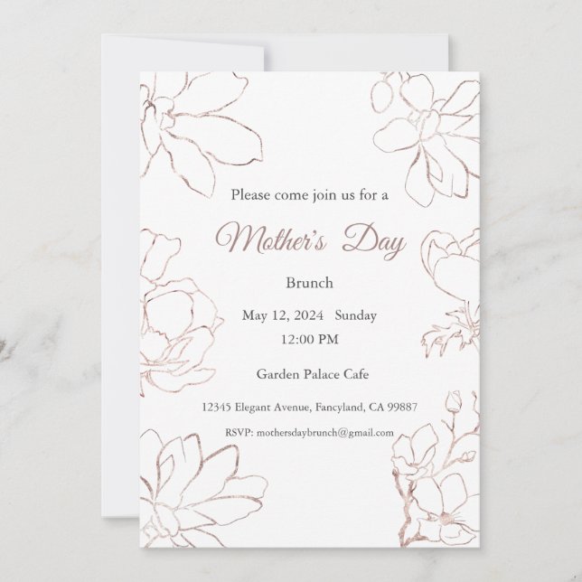 Inbjudan till mors dag, Mors dag Brunch Lunch (Framsida)