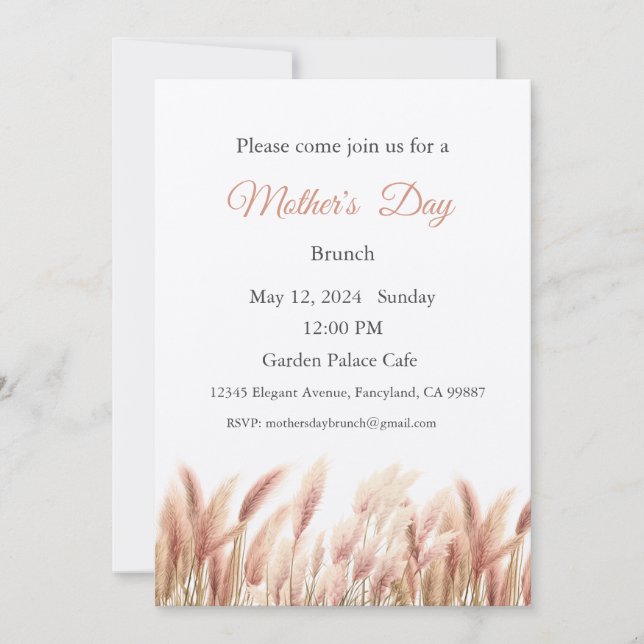Inbjudan till mors dag, Mors dag Brunch Lunch (Framsida)