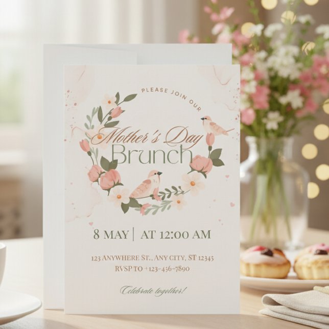Inbjudan till morsdagsbrunch i elegant design (Skapare uppladdad)