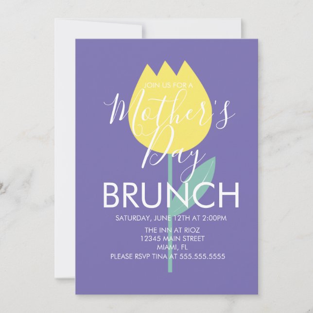 Inbjudan till Morsdagsbrunch med tulpanblommor (Framsida)