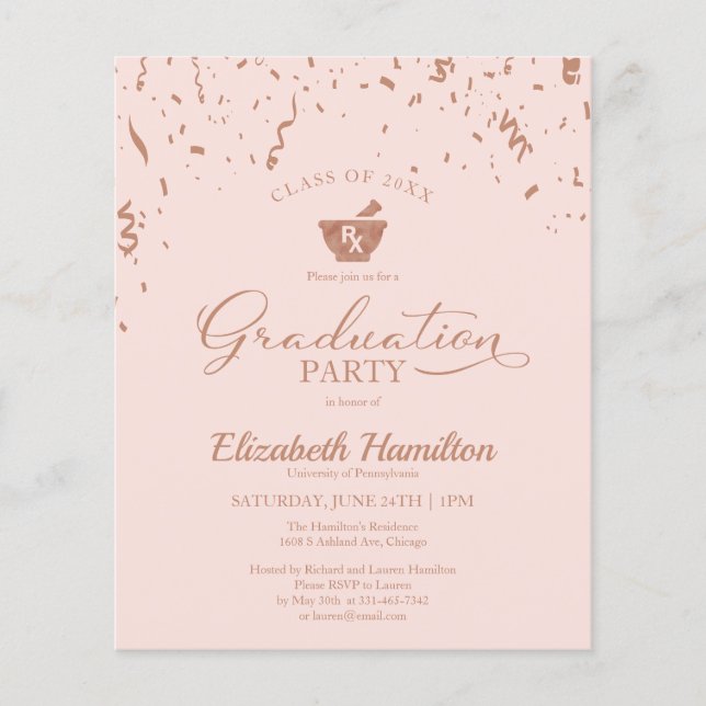 Inbjudan till Mortar Apotek Utexaminerande Fest Bu (Framsida)