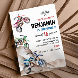Inbjudan till motorcykel Dirt Bike Birthday