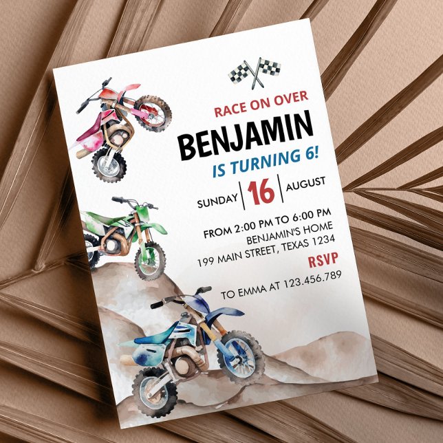 Inbjudan till motorcykel Dirt Bike Birthday (Skapare uppladdad)