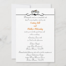 Inbjudan till motorcykel och höstbröllop