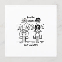 Inbjudan till motorcykelbröllop i personligens Bik