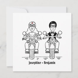 Inbjudan till motorcykelbröllop i personligens Bik