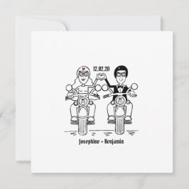 Inbjudan till motorcykelbröllop i personligens Bik