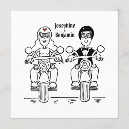 Inbjudan till motorcykelbröllop i personligens Bik