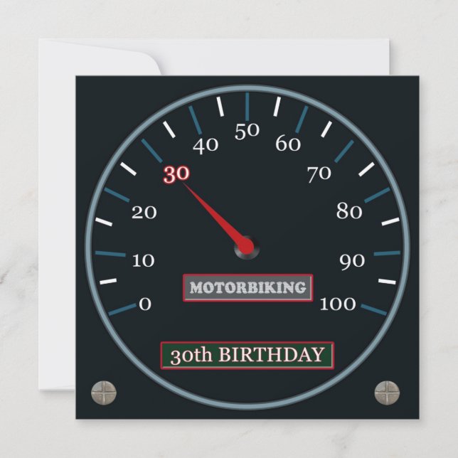Inbjudan till motorcyklar i 30års födelsedag (Framsida)