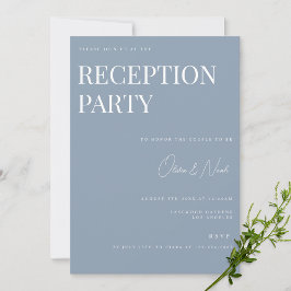Inbjudan till mottagning av elegant Dusty Blue Wed