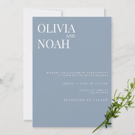 Inbjudan till mottagning av elegant Dusty Blue Wed