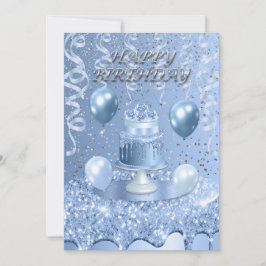 Inbjudan till mousserande blått fågeldagskaka