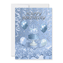 Inbjudan till mousserande blått fågeldagskaka