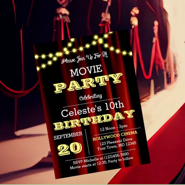 Inbjudan till Movie Ljus Gult Birthday (Skapare uppladdad)