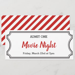 Inbjudan till Movie Night Coupon Biljett