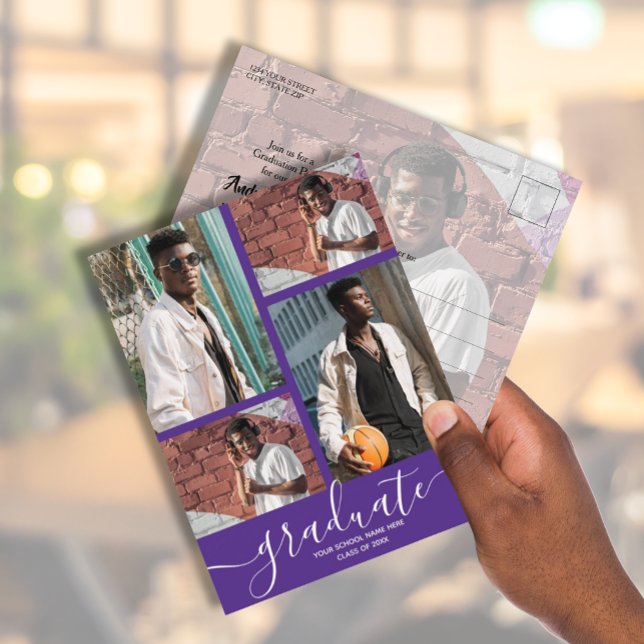 Inbjudan till multifoto-Lila-Studentfest (Skapare uppladdad)