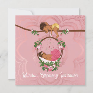 Inbjudan till mundan-ceremoni för en babyflicka me