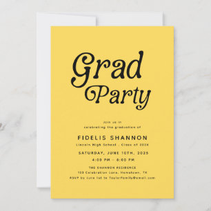 Inbjudan till Mustard Grad Party Retro Studenten