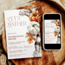 Inbjudan till mysigt Thanksgiving - Låt oss samla