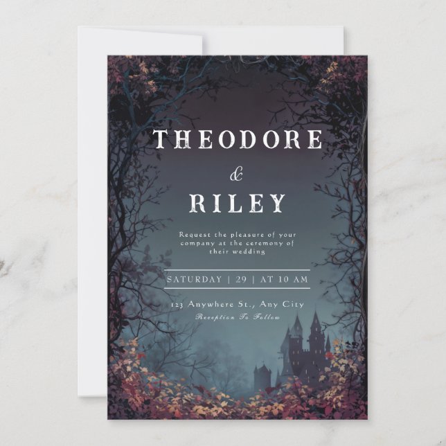 Inbjudan till Mystic Castle bröllop (Framsida)