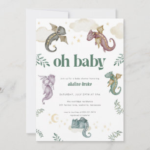 Inbjudan till Mythical Dragon Baby Shower Fairytal