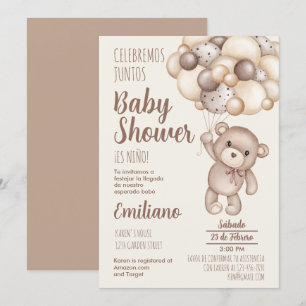 Inbjudan till nalle Baby Shower Spain