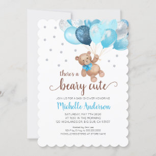 Inbjudan till nalle Beary Cute Baby Shower