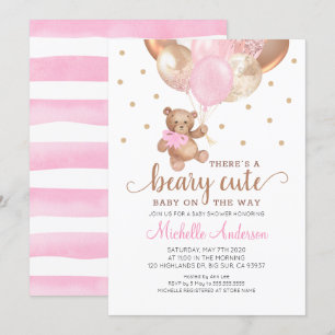 Inbjudan till nalle Beary Cute Baby Shower