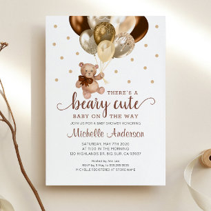 Inbjudan till nalle Beary Cute Baby Shower