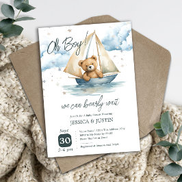 Inbjudan till nalle Boat Baby Shower