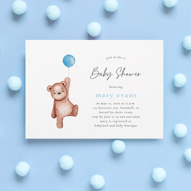 Inbjudan till nalle Boy Shower (Skapare uppladdad)