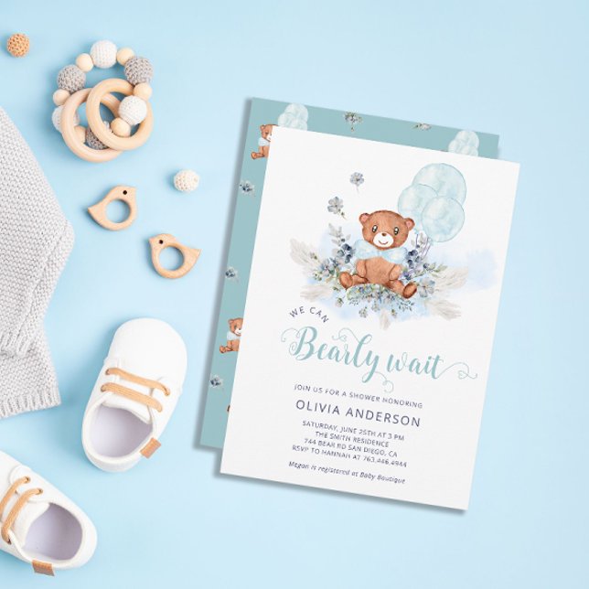 Inbjudan till nalle Boy Shower (Skapare uppladdad)