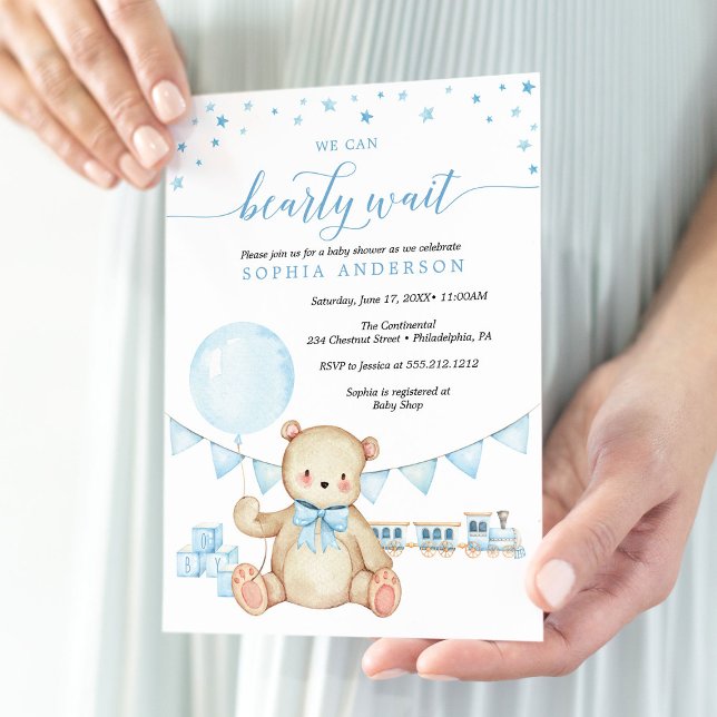 Inbjudan till nalle Boy Shower (Skapare uppladdad)