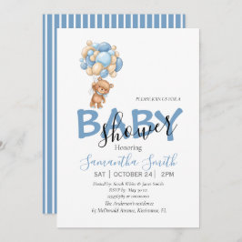 Inbjudan till nalle Bubblor Baby Shower