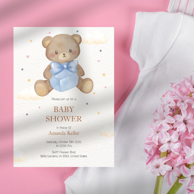 Inbjudan till nalle Gift Baby Shower (Skapare uppladdad)