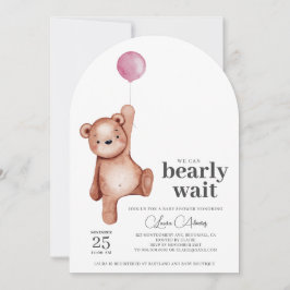 Inbjudan till nalle Girl Baby Shower