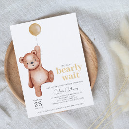 Inbjudan till nalle Kön Neutral Baby Shower