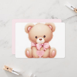 Inbjudan till nalle Rosa Flicka Shower
