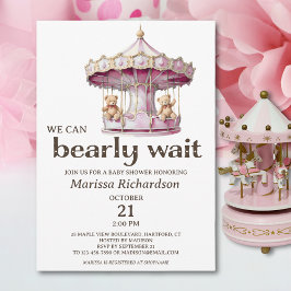 Inbjudan till nalle Twin Girls Baby Shower