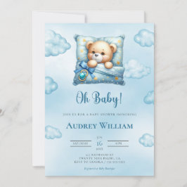 Inbjudan till nallens babyskor Oh Baby Pillow
