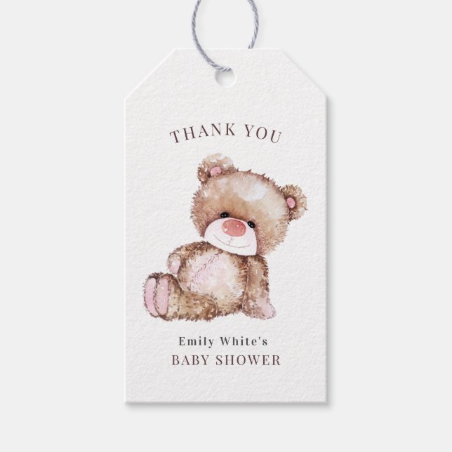 Inbjudan till nallens babyvisningsprogram kan vänt presentetikett (Framsidan)