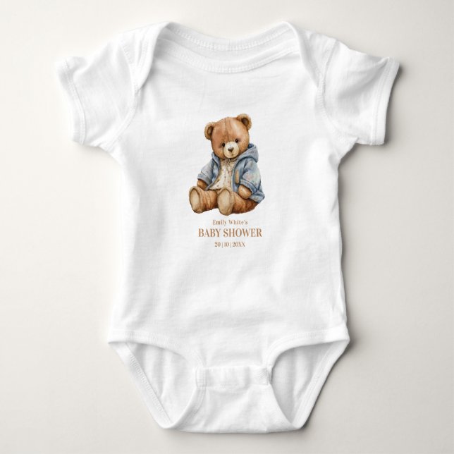 Inbjudan till nallens babyvisningsprogram kan vänt t shirt (Framsida)