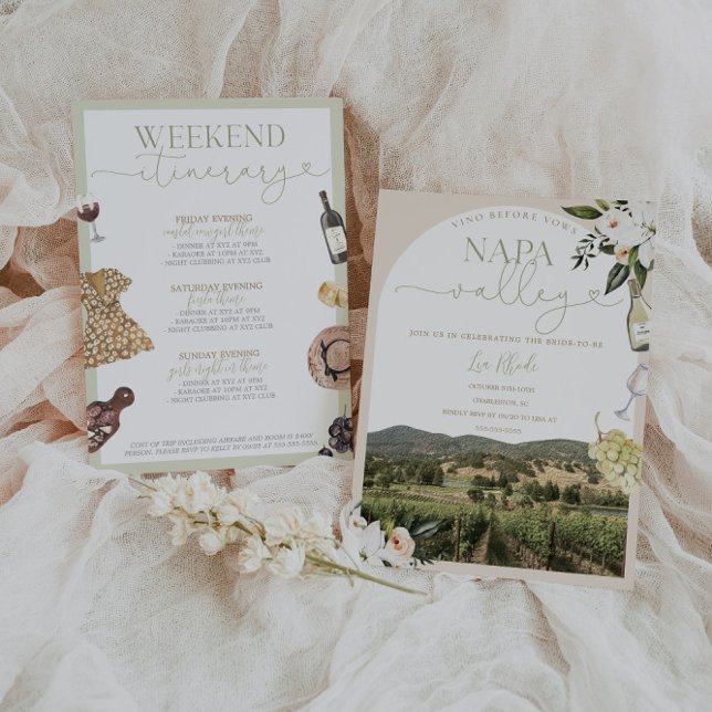 Inbjudan till Napa Valley Bachelorette & Itinerary (Skapare uppladdad)