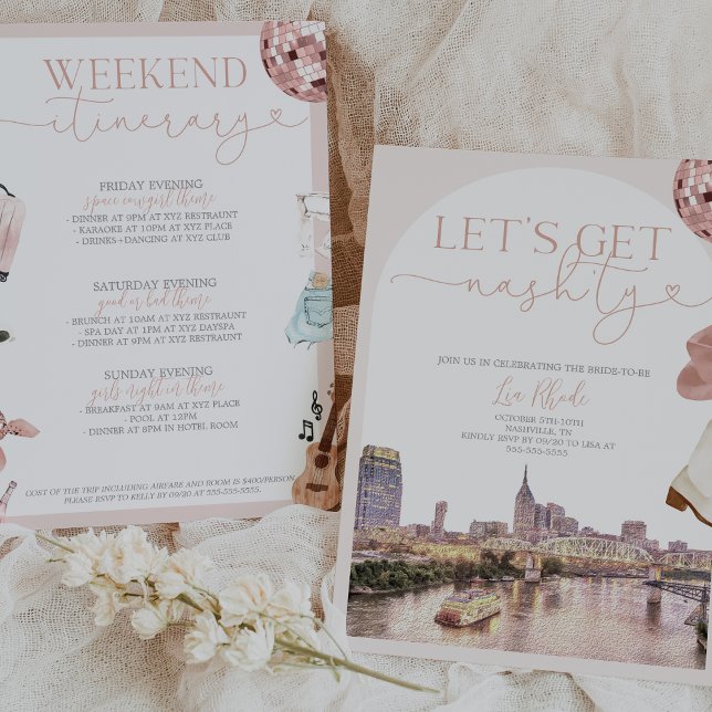 Inbjudan till Nashville Bachelorette & Itinerary (Skapare uppladdad)