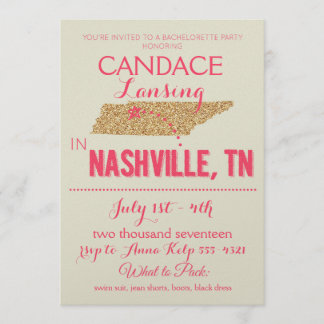 Inbjudan till Nashville Guld Bachelorette-partiet